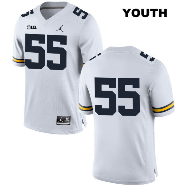 Youth NCAA Michigan Wolverines James Hudson #55 No Name White Jordan Brand Authentic Stitched Football College Jersey ZJ25M82YR